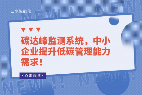 碳達峰監(jiān)測系統(tǒng)，中小企業(yè)提升低碳管理能力需求！